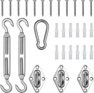 40pcs Triangle Sun Shade Sail Hardware Kit 8" 304 Anti Rust Stainless Steel M6 - Picture 1 of 9