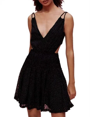 Maje Damen Kleid Gr. 40 FR / L Samt gepunktet Dress MFPRO02730 - Bild 1 von 4