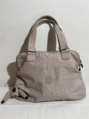 Kipling Handtasche Tragetasche Arianna Affe Schlüsselanhänger beige melierter Stoff  - Bild 1 von 4