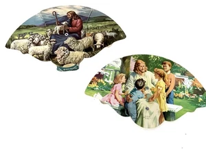 1930-40er 2 Lot 3 Tafeln Handfächer Beerdigung Werbung Spring Grove & Hannover PA - Bild 1 von 13