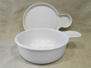 🍃 NEU Vintage CorningWare WEISS 15 Unzen GRAB-IT SCHÜSSEL & ABDECKUNG Lasche Griff glatter Boden - Bild 1 von 4