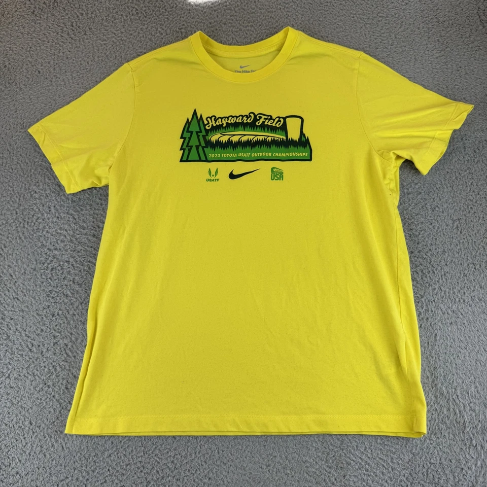 Camisa Hayward Field Para Hombres XL Amarilla 2023 USATF Campeonato Exterior Nike Dri Fit Foto 1 de 4