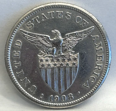 Moneda de plata Filipinas 1908 1 peso - mundo 0,8000 Foto 1 de 4