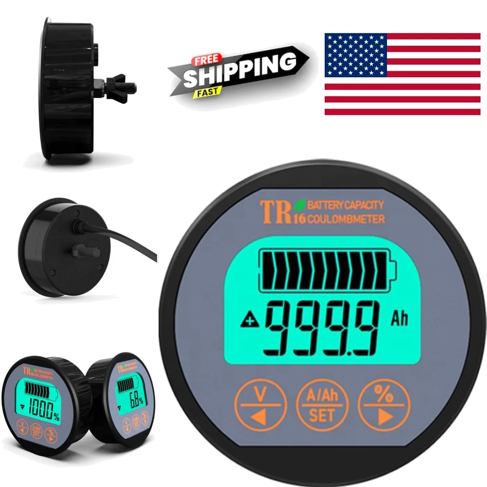 Battery Monitor Voltmeter Ammeter Voltage Current M 8 80v 0 100a a