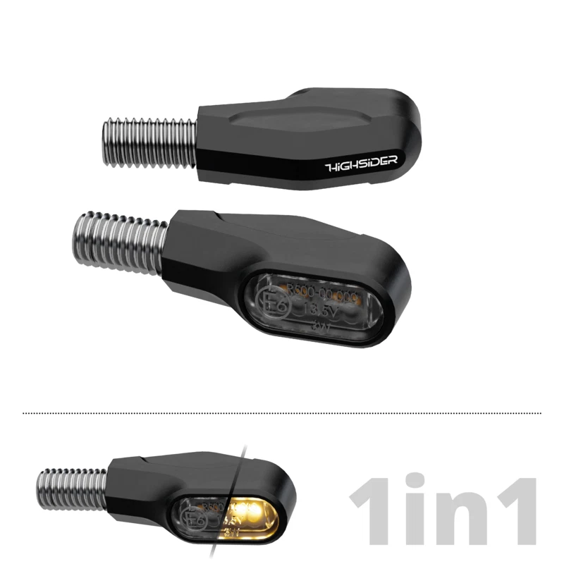 HIGHSIDER Ventura-X LED-Blinker, Schwarz, getöntes Glasgrau - Bild 1 von 3