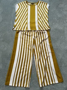 Conjunto de camisa y pantalón de pierna ancha de manga corta para mujer Modern Works talla mediana - Imagen 1 de 5