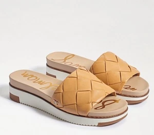 Sam Edelman Adaley Woven Slide Sandal / Natural Sand Leather Women’s Size 8.5M - Picture 1 of 14