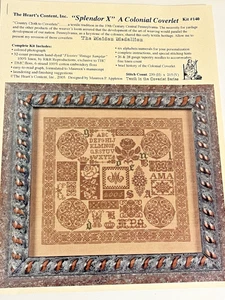 The Hearts Content SPLENDOR X #140 Colonial Coverlet Cross Stitch Pattern Chart - Picture 1 of 4