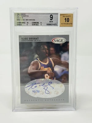 KOBE BRYANT  1999 SAGE Autographs Silver- Beckett 9 |10 #A9 46/50 - Image 1 of 2