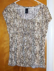 Calvin Klein Jeans beige/bianco impero vita cappuccio manica top donna - taglia XL - Foto 1 di 5