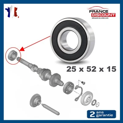 Roulement 25x52x15 Boite de Vitesse PSA - 2372.23 45266 - Prévu Pour PEUGEOT - Photo 1/4