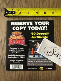 Sega DREAMCAST Promotional Reservation Flier READY 2 RUMBLE BOXING Promo BestBuy