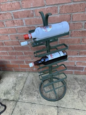 Vintage French Green Wine Rack 12 Bottle - Wrought Iron - Free Standing - Image 1 of 4
