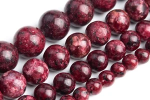 Deep Purple Red Jade Beads Grade AA Round Gemstone Loose Beads 6/8/10/12MM - Picture 1 of 3
