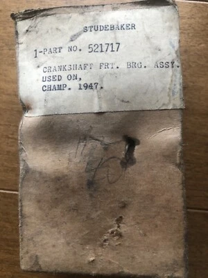Conjunto de cojinete delantero del cigüeñal Studebaker NOS. Nº de pieza 521717 para campeón 1947 Foto 1 de 2