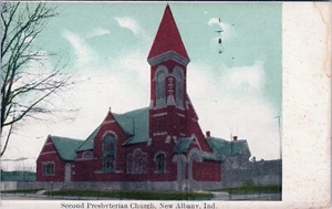 Second Presbyterian Church New Albany Indiana Postcard Unposted - Picture 1 of 2