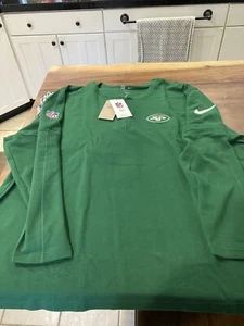 MENS NIKE DRIFIT ON FIELD NEW YORK JETS 1/4 ZIP SWEATER TOP 4XL GREEN NWT - Picture 1 of 10