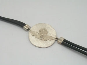 Fallschirmjäger: Armband aus Silber 925 Und Gummi - Patent Fallschirmjäger - Picture 1 of 6