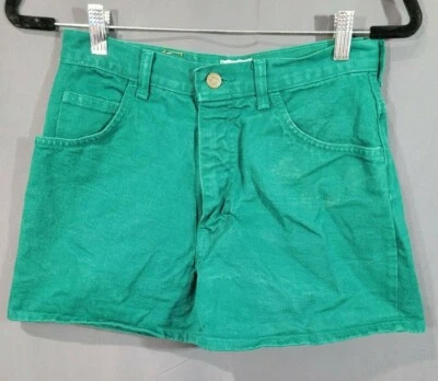 Pantalones cortos vaqueros de mezclilla de colección EE. UU. MODA INTNL talla 8 cintura 26" verde años 80 90 retro hippie Foto 1 de 4