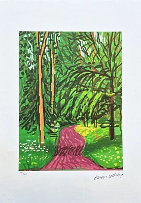 DAVID HOCKNEY - La llegada de la primavera a Woldgate - Camino con árboles - Firmado Foto 1 de 4