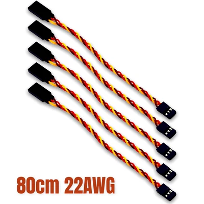 ✅ 4 Stück 80cm JR Servo Verlängerung Servokabel Verdrillt Twisted Silikon 22AWG - Bild 1 von 4