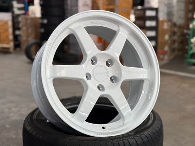 New 17x8 ET35 5x114.3 AOW Te37 WHITE (4 Wheel) fits for HONDA TOYOTA MAZDA ACURA — 第 1/4 张图片