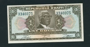 HAITI 1 GOURDE 1979 TYVEK PICK # 230A XF. - Picture 1 of 2
