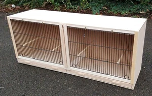 Double Canary Breeding Cage 38" x 15 x 12 With BLACK FRONTS - Picture 1 of 3