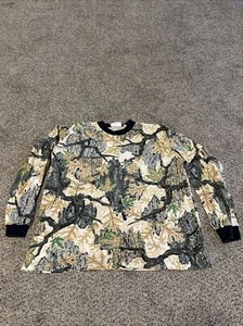 VTG Predator Camo Mens Large Crop Long Sleeve Crewneck Hunting T Shirt USA Made - Picture 1 of 4