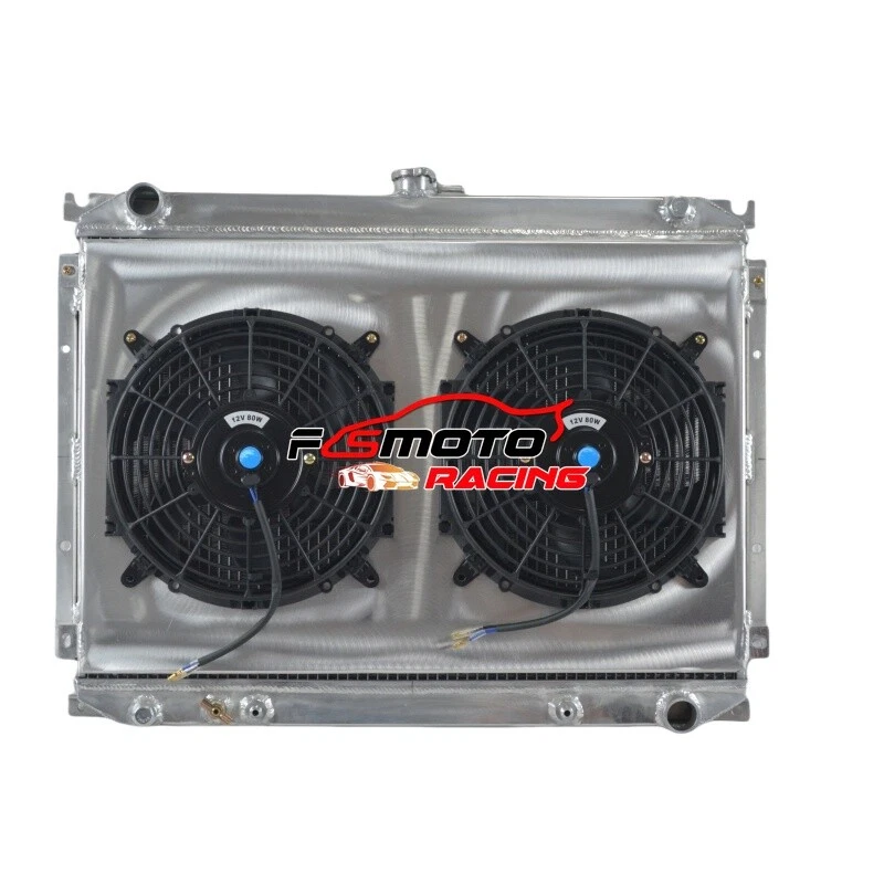 Radiador de aluminio + cubierta + ventiladores para Nissan Máxima GL GXE SE 1985-1988 6Cy 3,0 L AT Foto 1 de 4