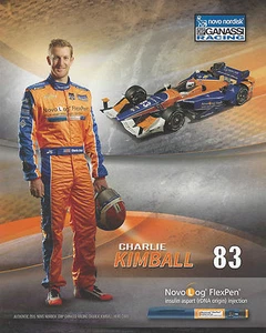 2015 INDY 500 CHARLIE KIMBALL USA GANASSI RACING INDYCAR 8 "X 10" HERO CARD ! - Picture 1 of 2