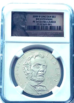 2009 P Lincoln $1 Silver Dollar NGC PF 70 Ultra Cameo - Image 1 of 2