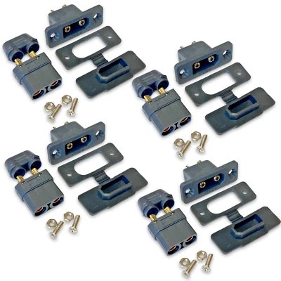 ✅ 4x Paar XT90E-M Einbaustecker + Stecker mit Gummikappe + Schrauben Lipo XT90 ✅ - Bild 1 von 4