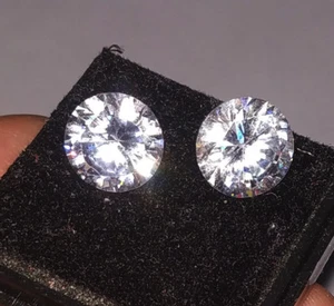 Zircon Round Pair 9.70 Ct Loose Gemstones With Free Gift - Picture 1 of 6