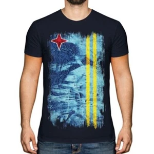 Aruba Grunge Flagge Herren T-Shirt Aruban Hemd Fußball Trikot Geschenk - Picture 1 of 21