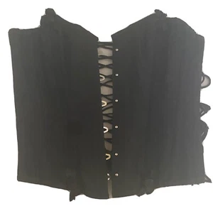BURLESKA Black Lace Boned Overbust Corset Waist Training Sz 28 UK / 8-10 US - Picture 1 of 7