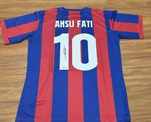 Camiseta firmada por ANSU FATI Beckett certificado de autenticidad autógrafo Barcelona personalizada AUTO - Imagen 1 de 3