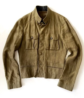 Vintage Balenciaga men's military-style linen jacket, sz 48, very good condition - Image 1 of 4