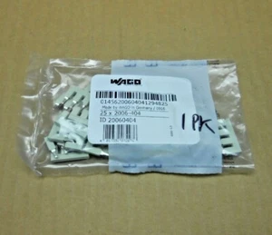 BAG OF 25 NEW WAGO 2006-404 PUSH-IN TYPE JUMPER BAR INSULATED 4-WAY (7 AVAIL) - Picture 1 of 2