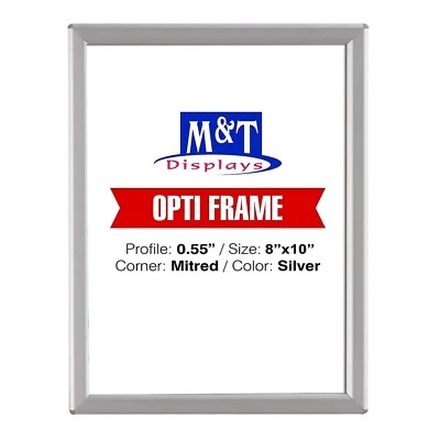 Opti Snap Poster Frame 0.55" Aluminum Front Loading Wall Mounting 8x10 Silver - Image 1 of 4