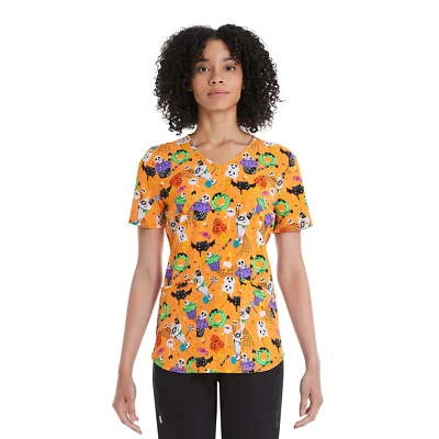 Scrubstar Women’s Scary Sweets V-Neck Scrub Top Multicolor M - Image 1 of 4