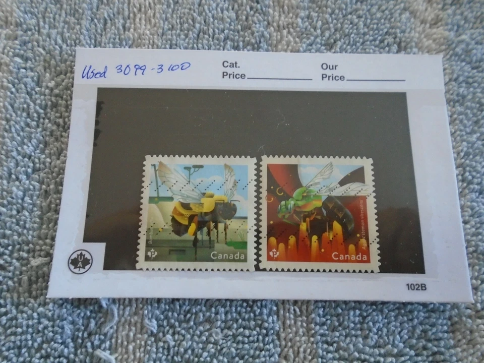Canada Used 3099,3100 Native Bees Foto 1 de 1
