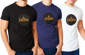 Mens SLIM FIT T-shirt Reversible Short Sleeve Top DON Designer MUSCLE FIT 10699 - Picture 1 of 35