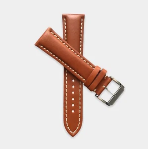 Brown Italian Calf Leather Watch Strap Band Handmade in Italy For Breitling - Picture 1 of 5