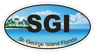 St. George Island Florida Oval Autoaufkleber oder Helmaufkleber D1282 Euro Oval - Bild 1 von 1