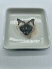 Vtg Capanni Angelo Italy Porcelain Trinket Catch All Dish Siamese Cat Signed 4”