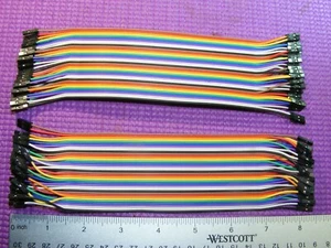 40-pin Flat Ribbon Cable 8 1/2" L X 2 3/8" W SEPERATE FEMALE DUPONT BREADBOARD - Picture 1 of 6