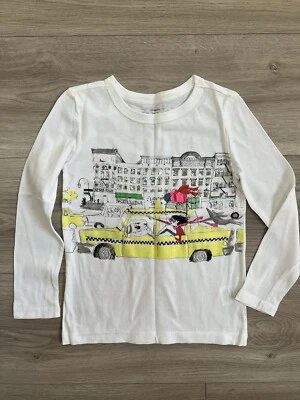 Camisa de manga larga Crewcuts Olive and Izzy Yellow Cab niñas talla 4-5 Foto 1 de 4