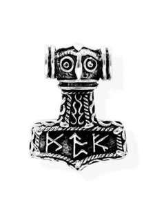 Amulett Kettenanhänger keltisch Runen Mjölnir aus 925 Silber 37063 - Picture 1 of 5