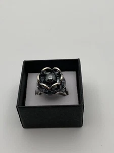 Vintage handgefertigter .925 Hämatit Mitte (,25") 7,4 g Masaniello Ring gestempelt JM. V40 - Bild 1 von 10